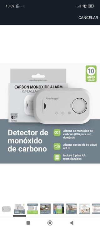 Alarma de Monóxido de Carbono - FA6813 - Fireangel