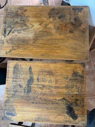 Mesitas nido antiguas de madera