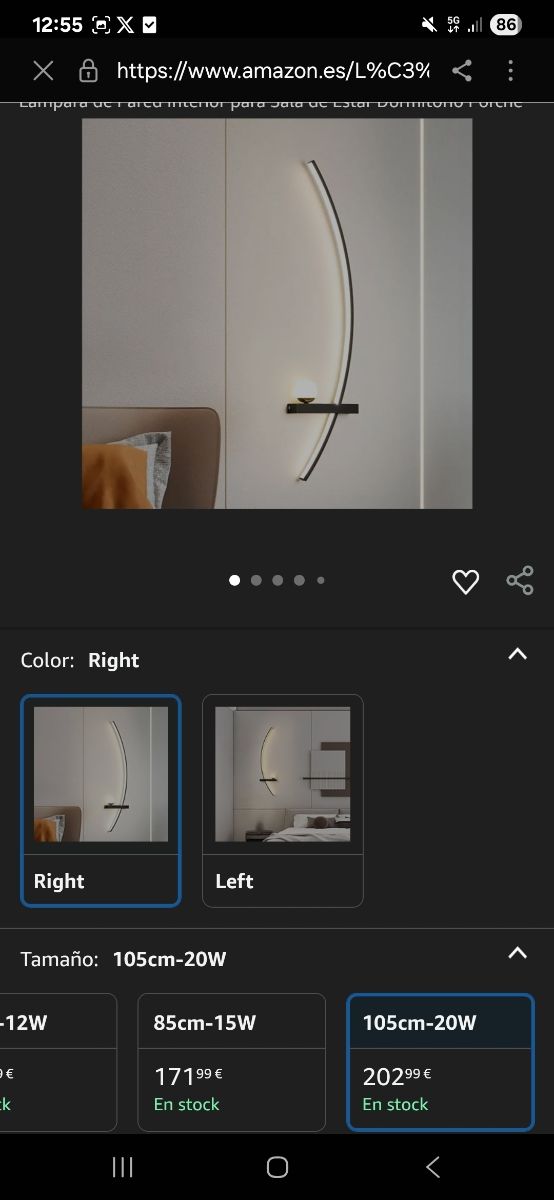 2 lampade da parete nere moderne 105CM - LED