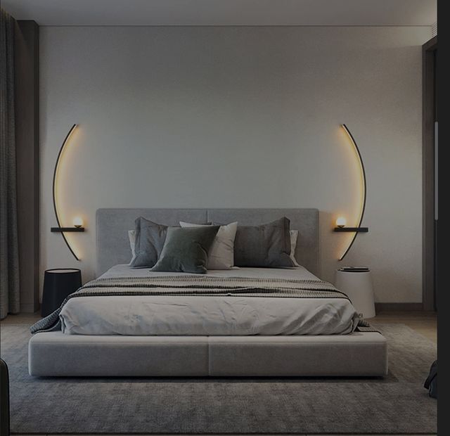 2 lampade da parete nere moderne 105CM - LED