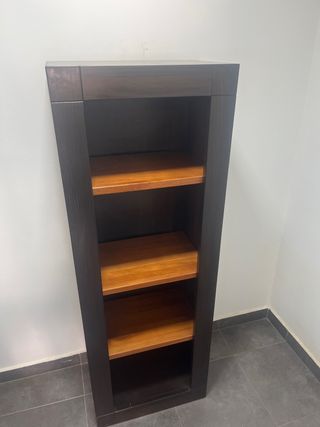 Estantería madera negra-marrón