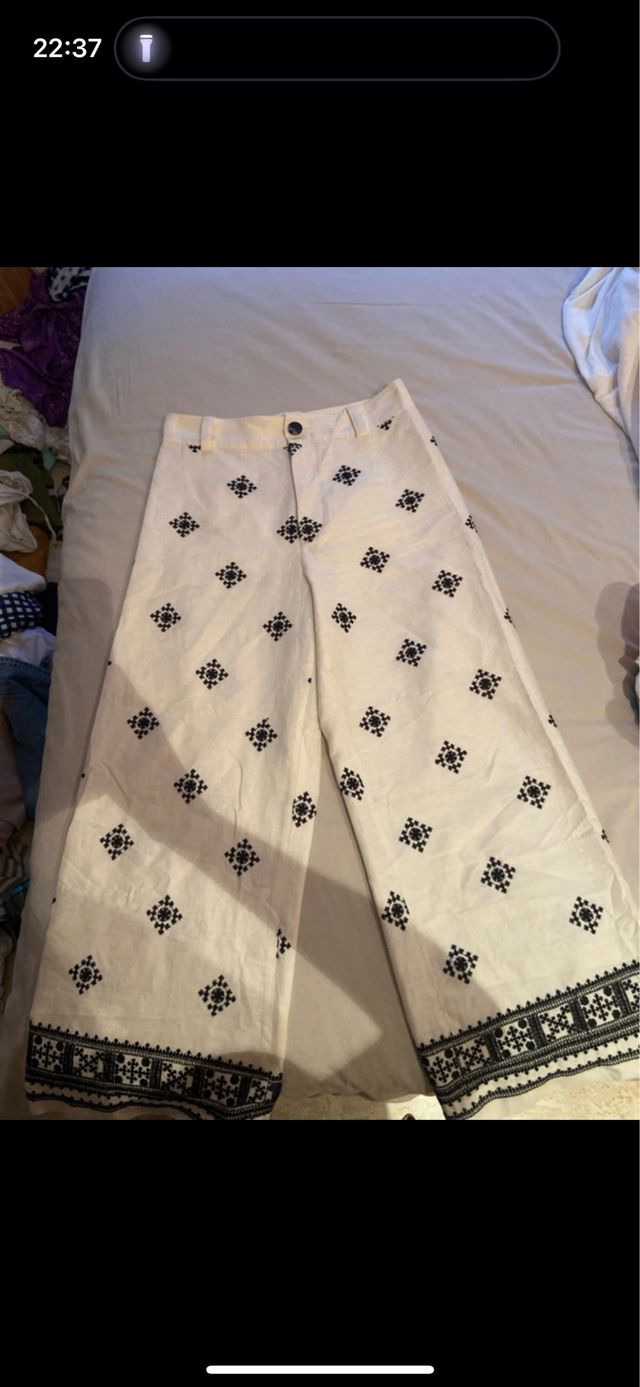 Pantalones Zara blancos étnicos
