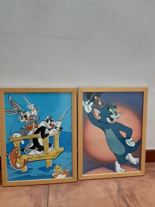 2 Quadri per bambini Tom & Jerry Bugs Bunny