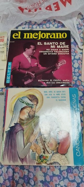 2 LPs antiguos: El Mejorano & Canciones Navideñas