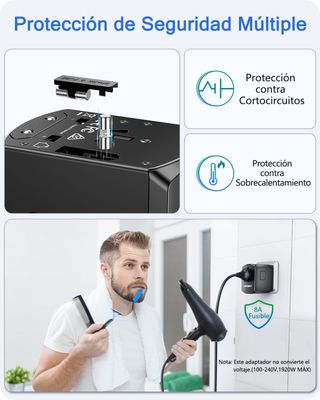 Adaptador Enchufe De Viaje Universal LEER
