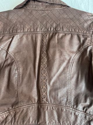 Cazadora cuero 100% marrón H&M M. 