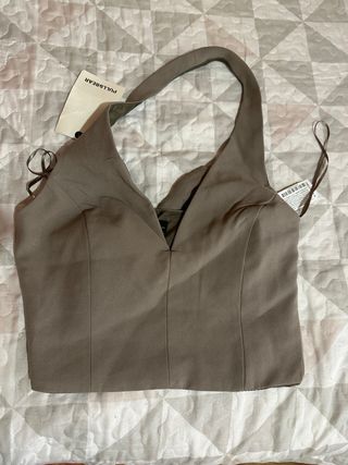 Top halter Pull&Bear marrón