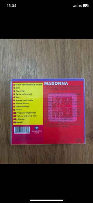 CD Madonna - Ray Of Light Taiwán