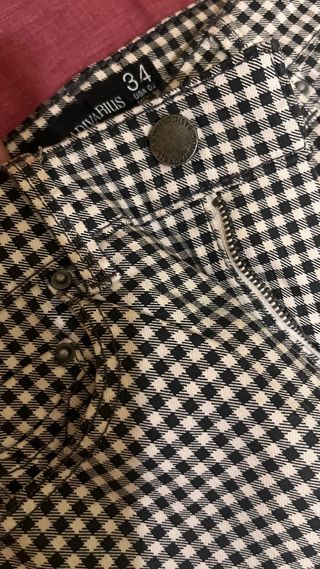 Pantalones cuadros blanco-negro