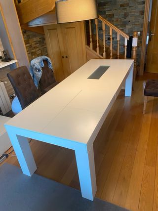 Tavolo da pranzo allungabile bianco per 10 persone