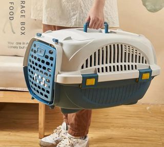 Transportín Mascotas Pequeñas Azul Gris