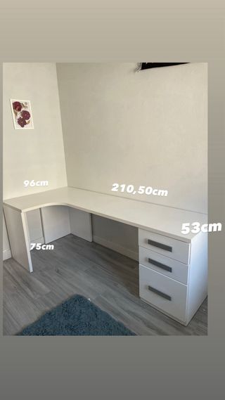 Escritorio esquinero blanco