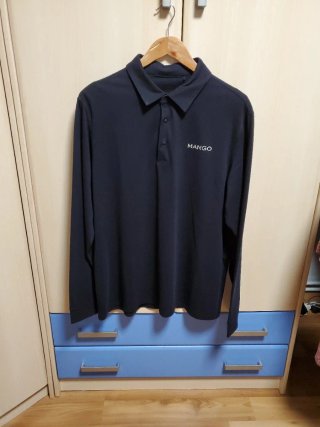 Polo manga larga MANGO - Azul Marino