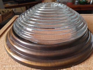 Lampara cúpula cristal bronce