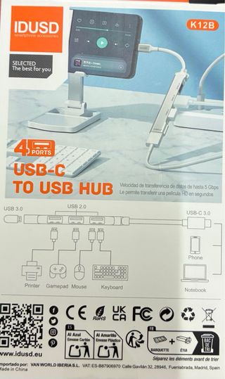Hub USB-C IDUSD 4 puertos