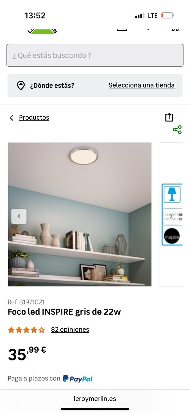 Foco LED Inspire - Leroy Merlin 30cm