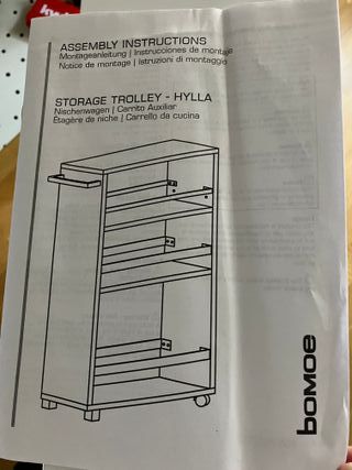 Carrito auxiliar blanco 15cm