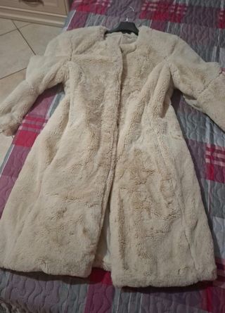 Cappotto ecopelliccia beige S Piazza Italia