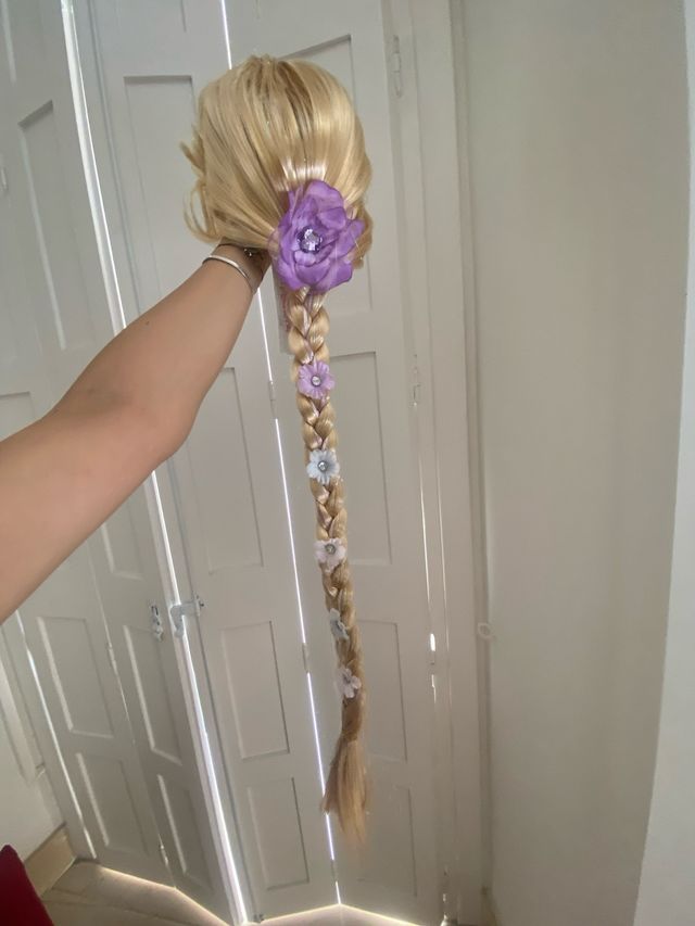 Peluca Rapunzel original Disney pelo trenzado
