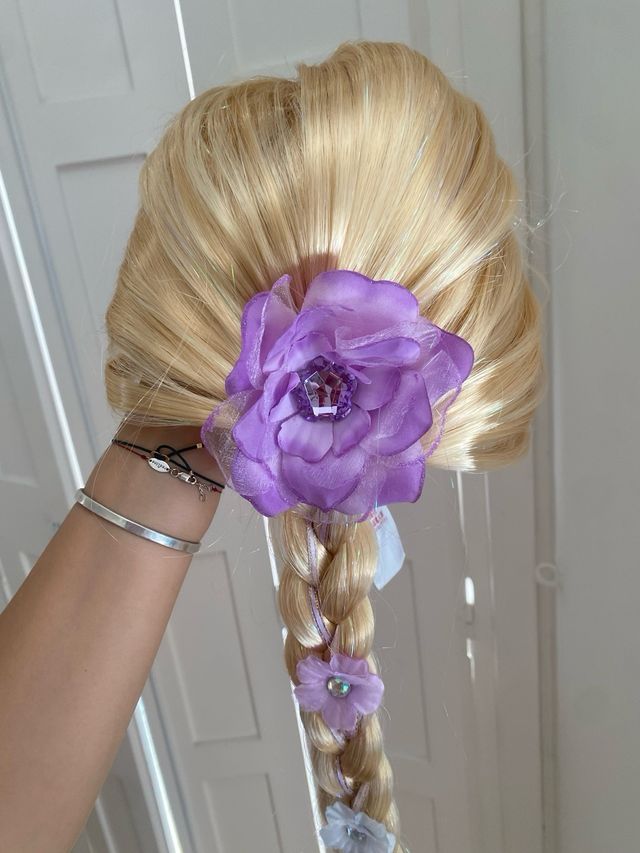 Peluca Rapunzel original Disney pelo trenzado