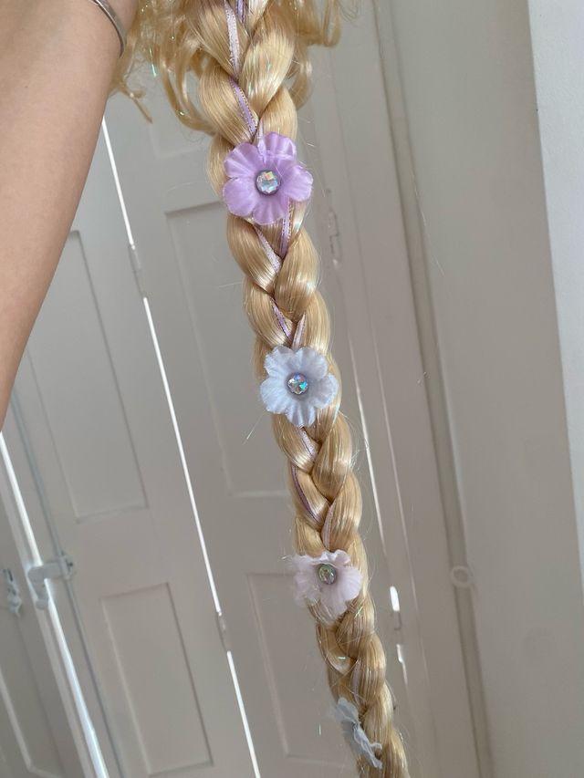 Peluca Rapunzel original Disney pelo trenzado