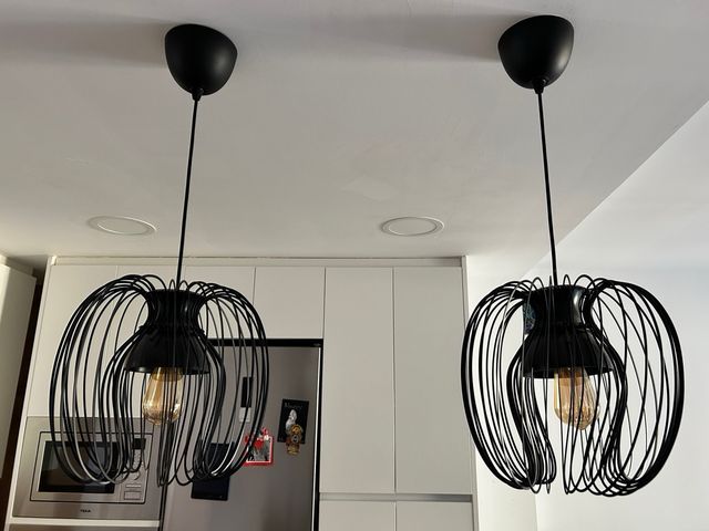 2 Lámparas colgantes negra metal