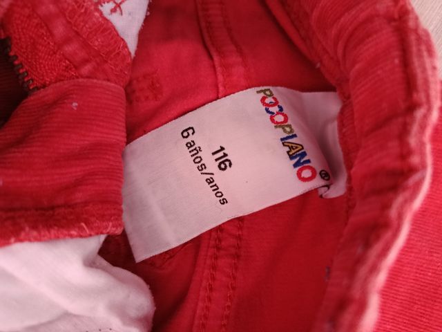2 pantalones niño: rojo y gris
