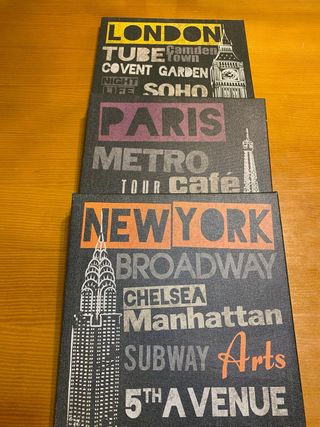 3 Cuadros Decorativos Ciudades IKEA