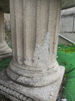 Conjunto jardín piedra - mesa + bancos