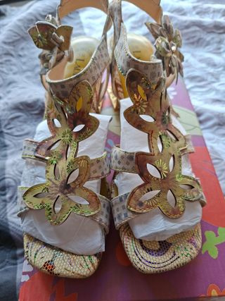 Sandalias Laura Vita - Beige Multicolor