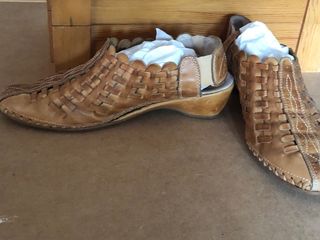 Sandalias Piel Marrón Mujer