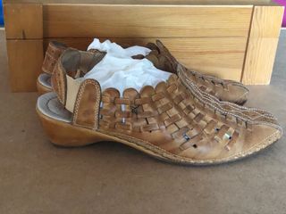 Sandalias Piel Marrón Mujer