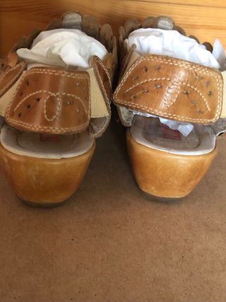 Sandalias Piel Marrón Mujer