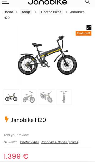 Bicicleta eléctrica Janobike plegable