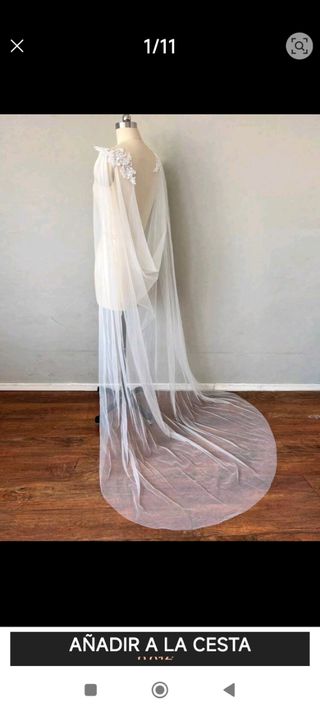 Capa velo novia boda blanco