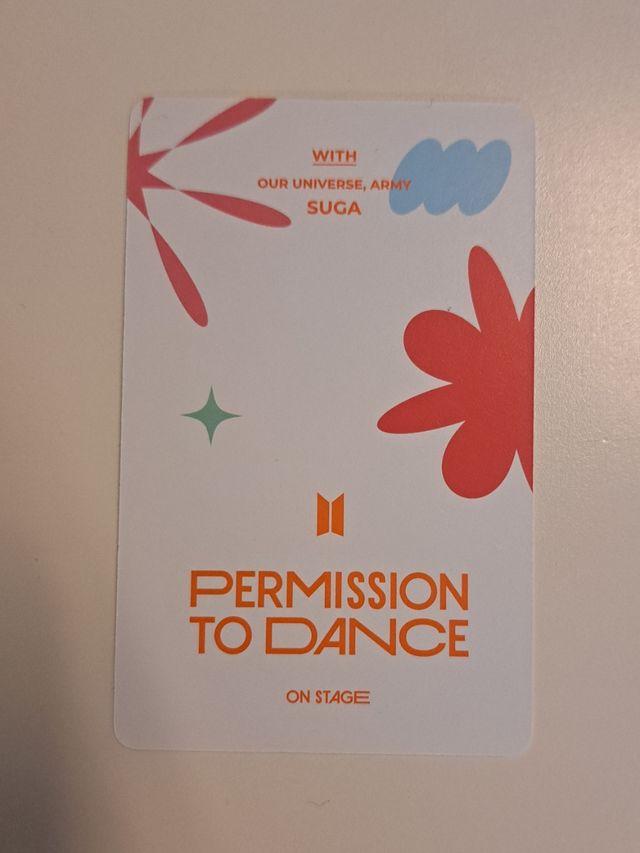 BTS Photocard Suga - Permission To Dance