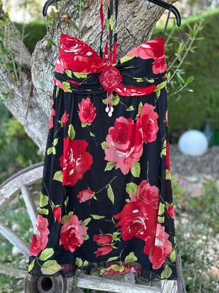 Vestito Vertize Gala Rosso-Nero Tg 38