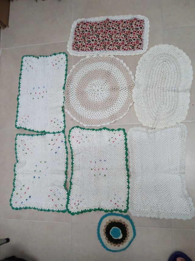 Lote 8 Paños Croché ganchillo hechos a mano
