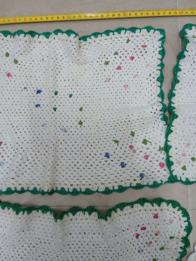 Lote 8 Paños Croché ganchillo hechos a mano