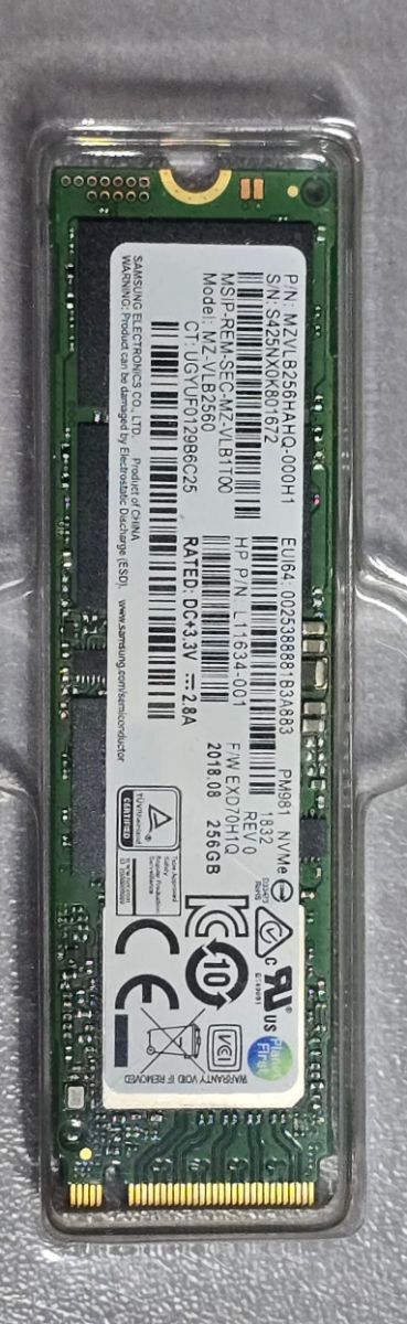 SSD Samsung PM981 256GB M.2 NVMe