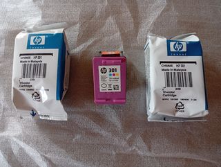 3 Cartuchos HP 301 Tricolor Originales