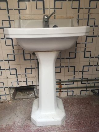 Lavabo porcelana antiguo blanco