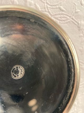 Juego 6 copas + bandeja Silver Plate