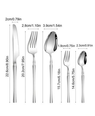 Set di 30 posate, color argento