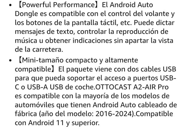 OTTOCAST A2AIR: Adaptador inalámbrico Android Auto