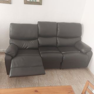 Sofá y sillón relax negro