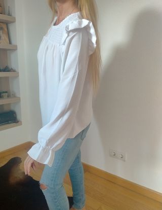 Blusa blanca manga larga