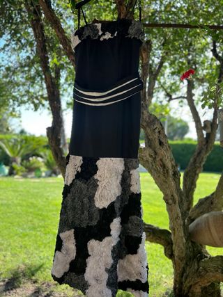 Vestito Carla Ruiz Tg40 - Bianco,Nero,Grigio 