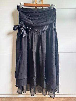 Vestido Negro Gasa Fiesta
