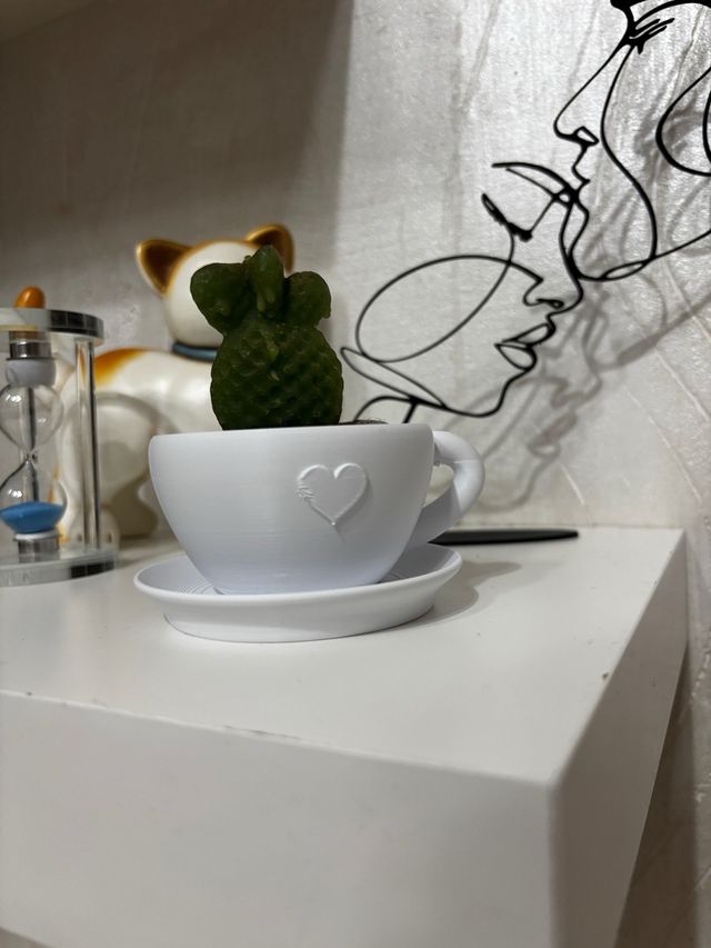 Tazzina col cuore - vaso/decorazione 